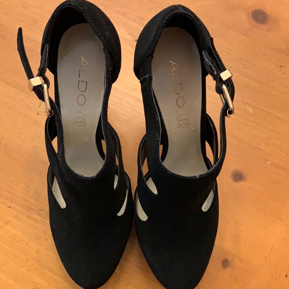 ALDO BLACK SUEDE STILETTO HEELS